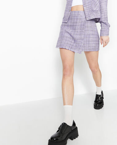 Jupe-short en tweed lilas - Pimkie