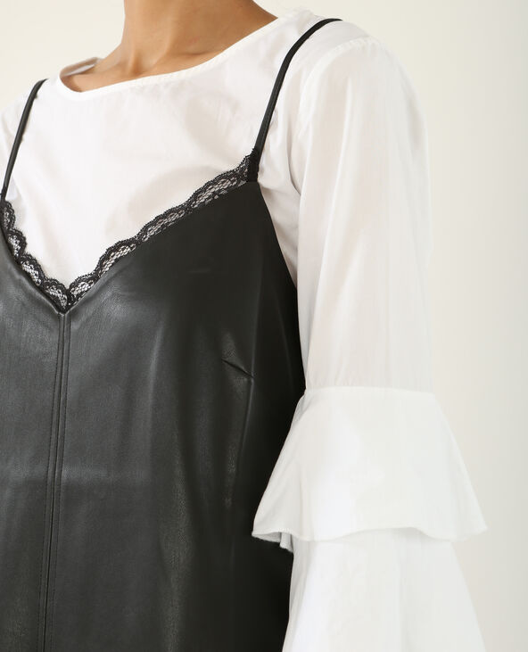 Robe en simili cuir noir - Pimkie