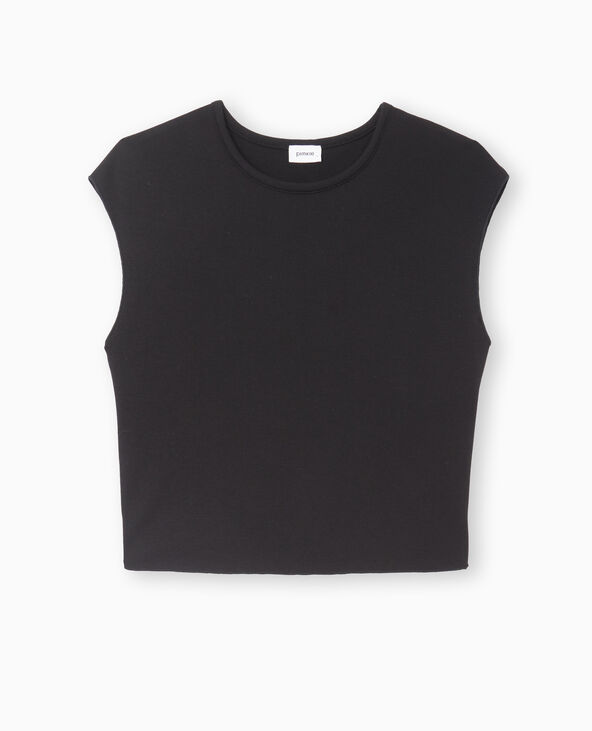 Top sans manches avec dos ouvert et strass noir - Pimkie