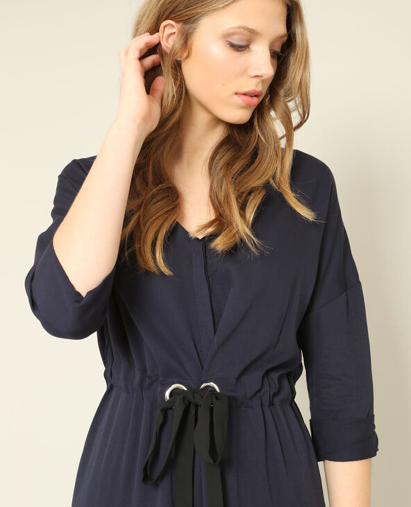 Robe ceinturée bleu marine - Pimkie