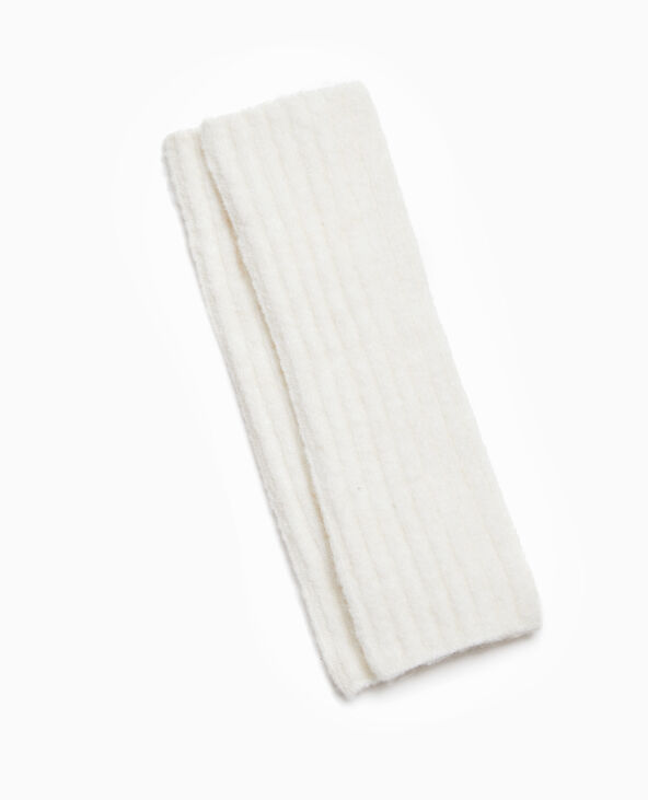 Paire de mitaines en maille côtelée blanc - Pimkie