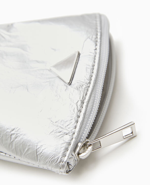 Porte-monnaie en tissu métallisé argenté - Pimkie