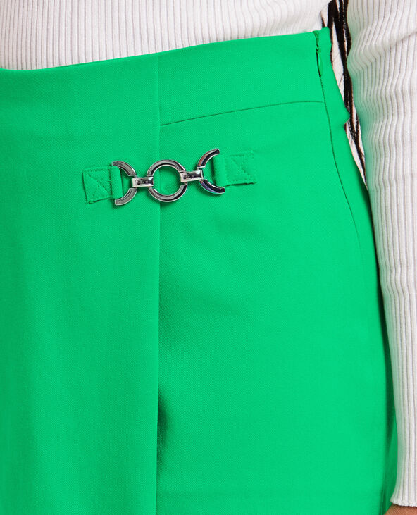 Jupe-short avec boucle métallique vert - Pimkie