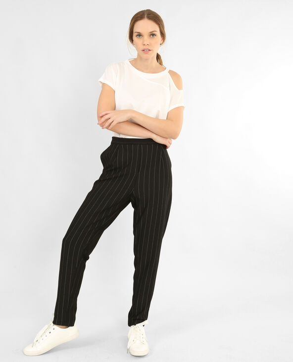 Pantalon à rayures noir - Pimkie