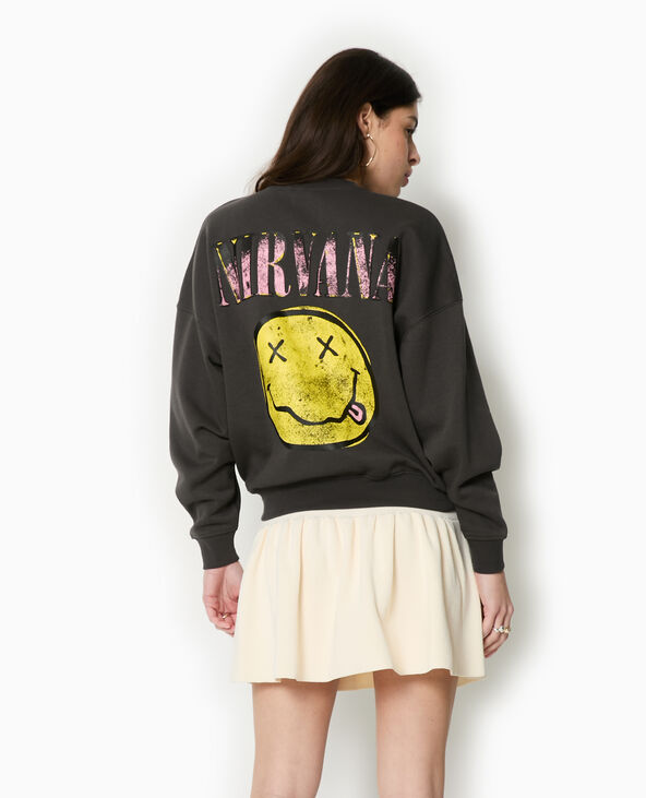 Sweat print NIRVANA noir - Pimkie