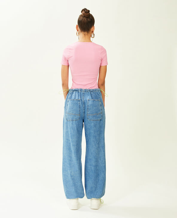 Pantalon denim parachute bleu - Pimkie