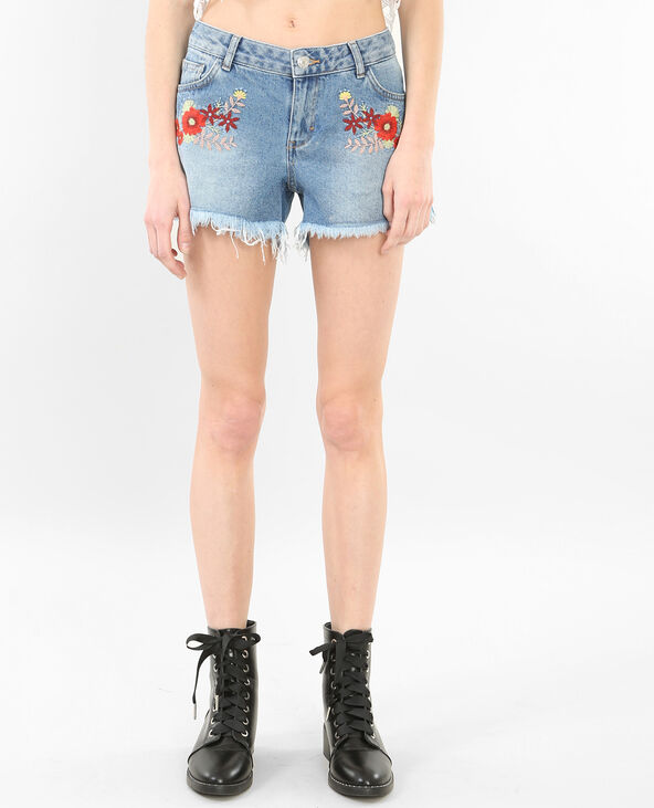 Embroidered jean shorts 2025