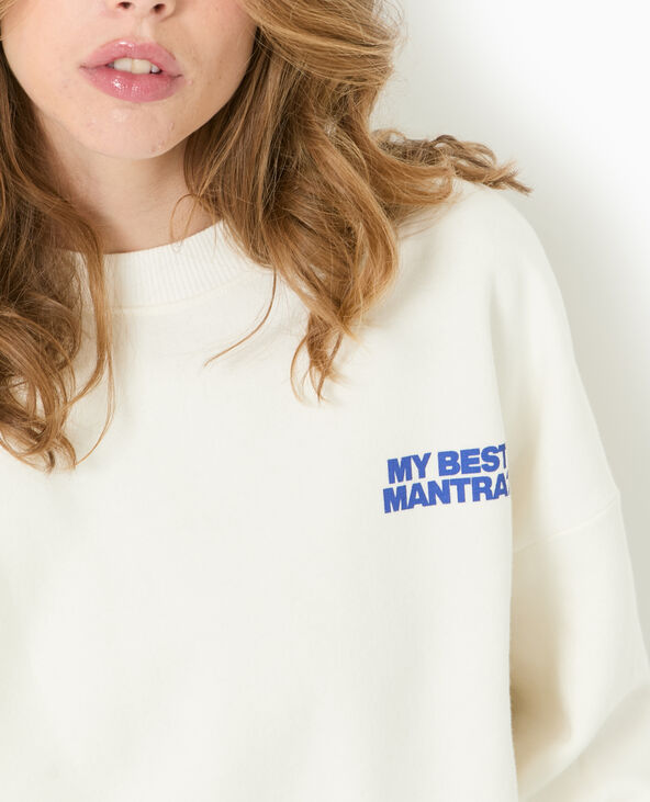 Sweat oversize avec print poitrine et dos  blanc - Pimkie