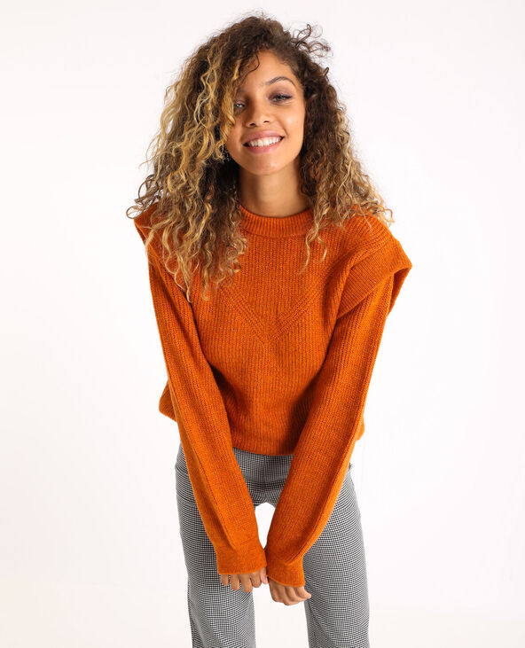 Pull à épaulettes marron - Pimkie