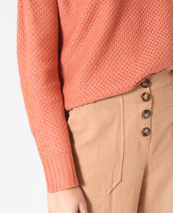 Pull en maille fantaisie marron - Pimkie