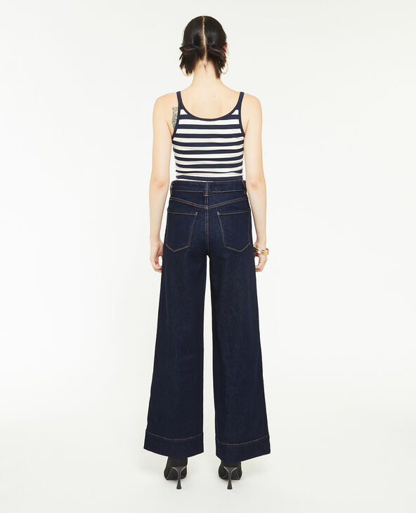 Jean Wide avec fermeture zippée apparente bleu - Pimkie