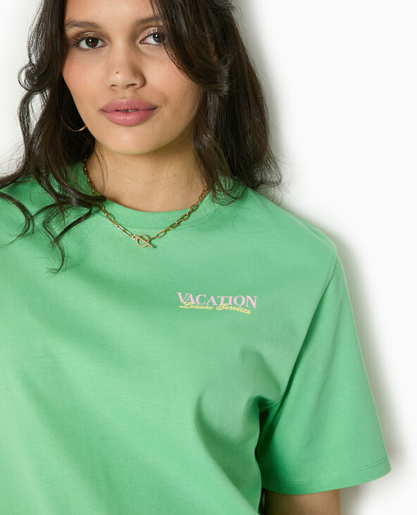 T-shirt oversize avec print devant et dos vert clair - Pimkie