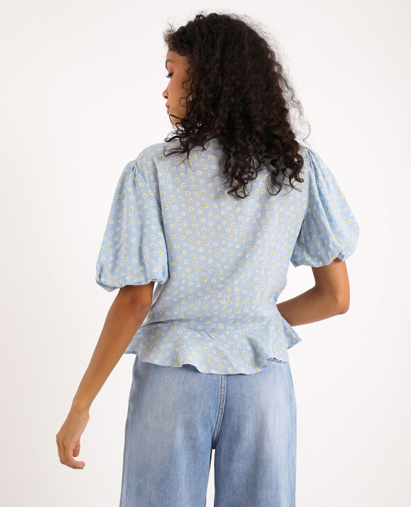 Top à froncer bleu turquoise - Pimkie
