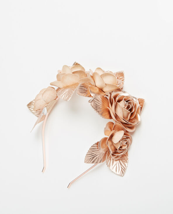 Serre-tête à fleurs doré - Pimkie