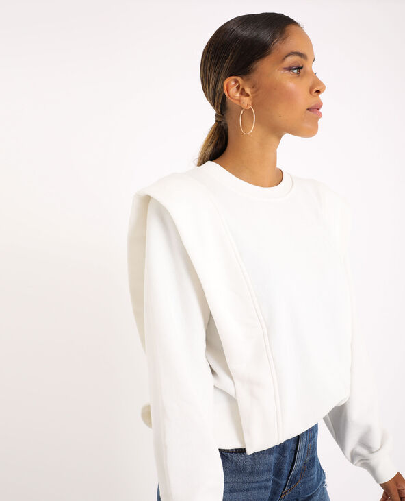 Sweat à épaulettes blanc - Pimkie