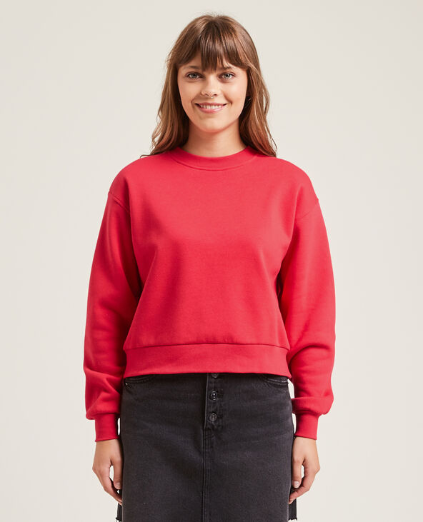 Sweat court en molleton rouge - Pimkie