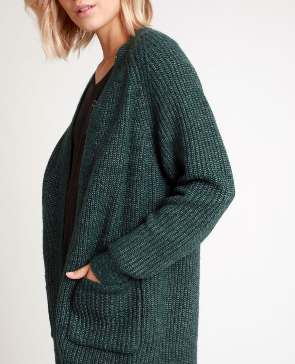 Gilet mi-long vert foncé - Pimkie