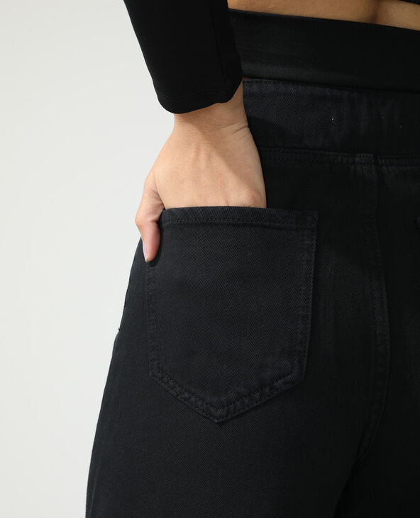 Jean wide leg high waist avec découpes noir - Pimkie