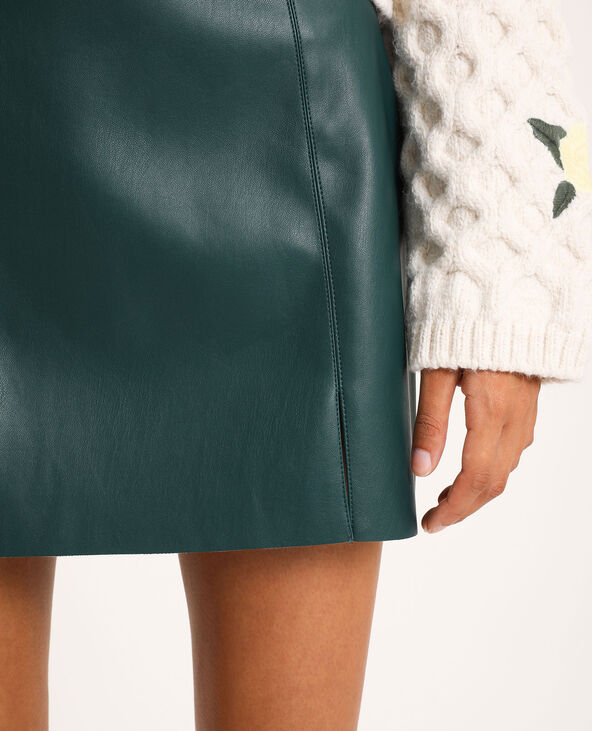 Jupe verte sales simili cuir
