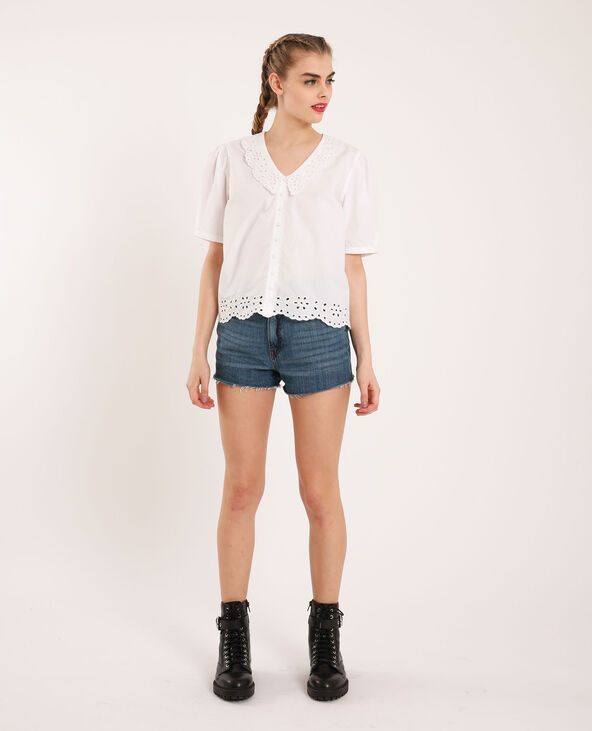 Blouse à broderies blanc - Pimkie