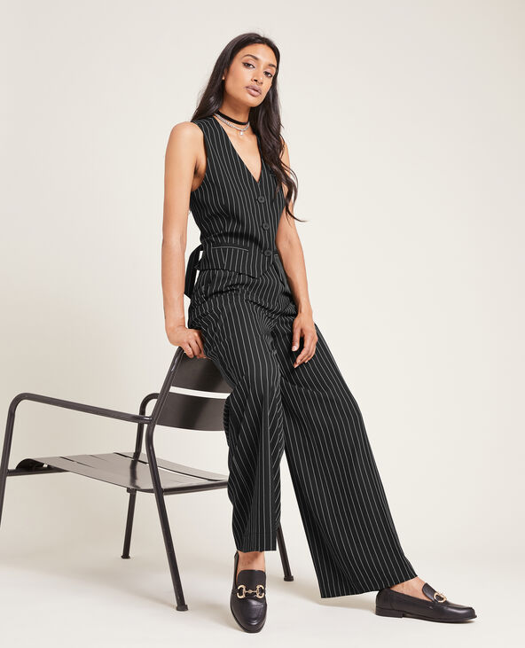 Pantalon large et droit noir - Pimkie