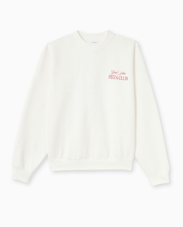 Sweat oversize avec print poitrine et dos blanc - Pimkie