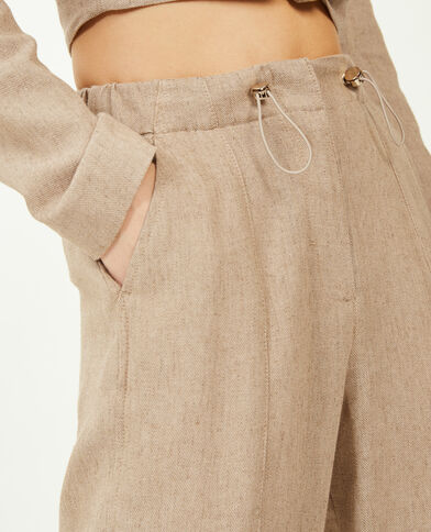 Pantalon cargo avec lin beige - Pimkie