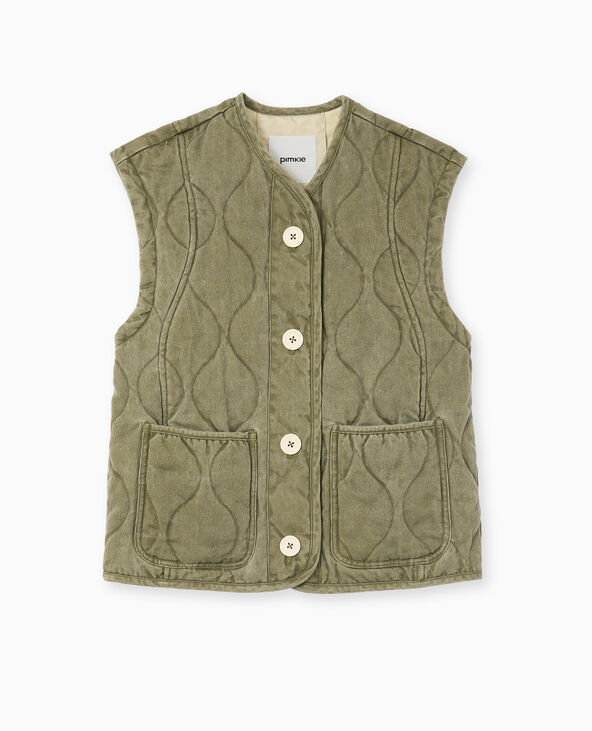 Veste matelassée sans manches vert - Pimkie