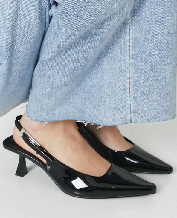 Escarpins ouverts bouts pointus talons bobines noir - Pimkie