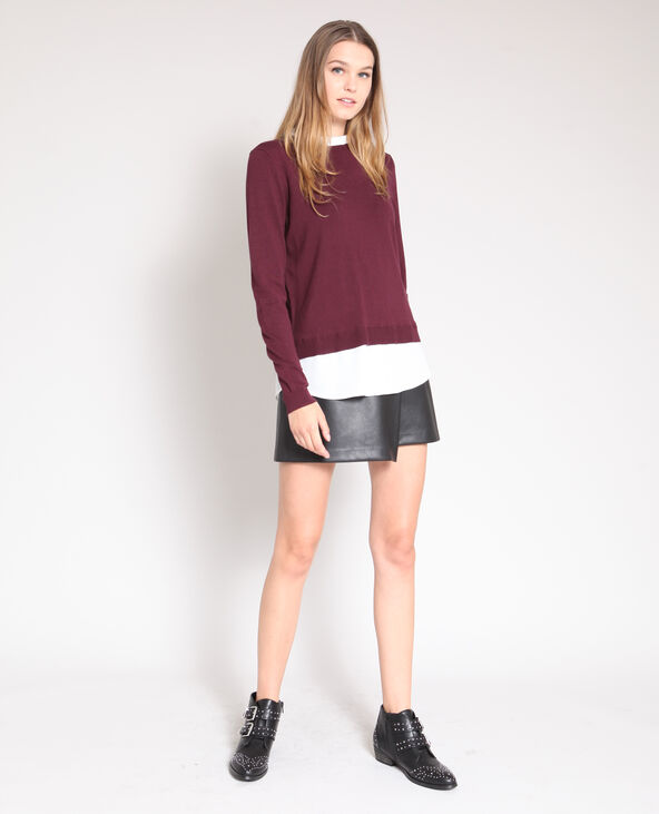 Pull chemise bordeaux - Pimkie