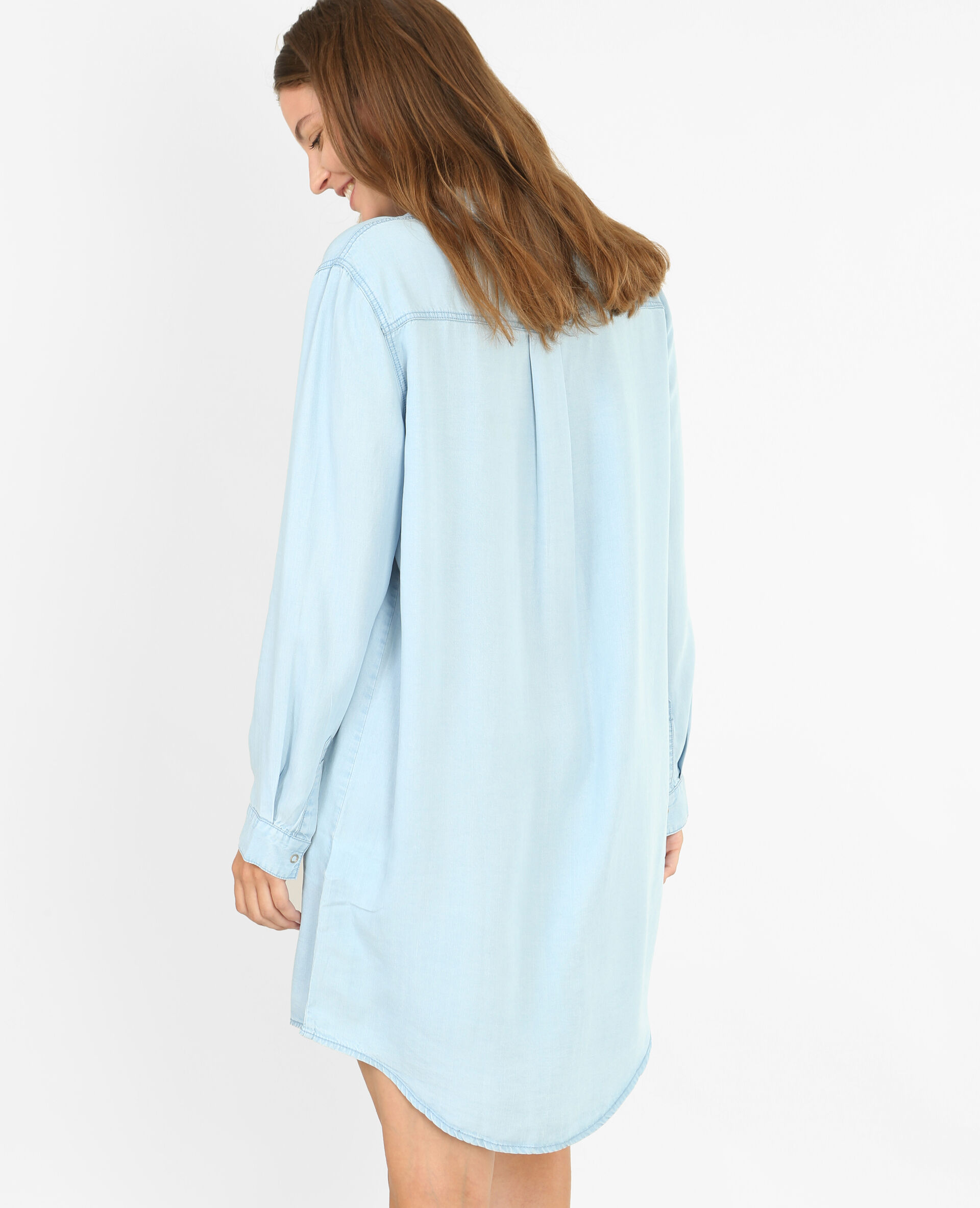 robe chemise bleu clair