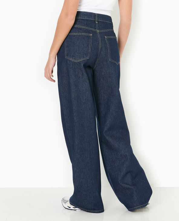 Jean wide taille haute avec pinces bleu - Pimkie
