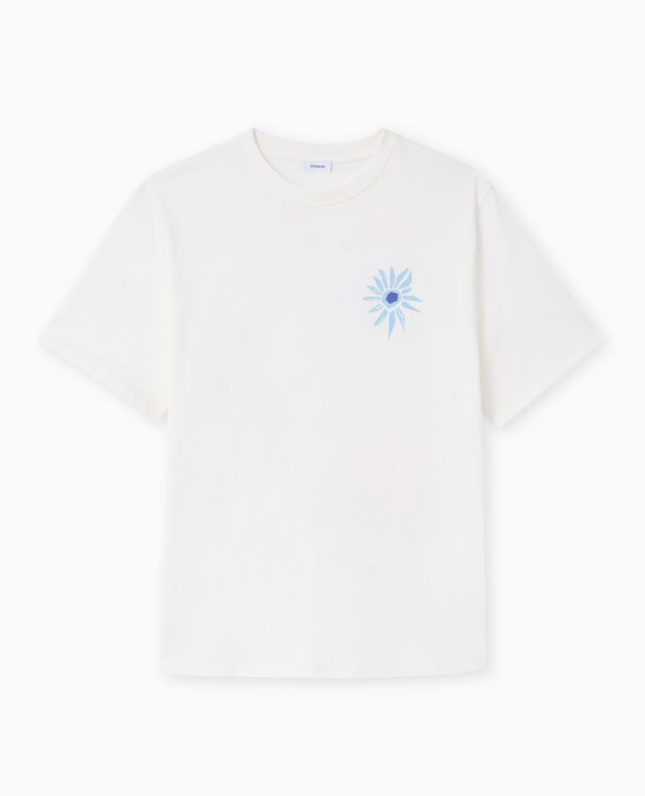 T-shirt oversize avec print poitrine et dos blanc - Pimkie