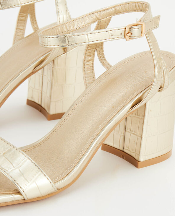 Sandales à bride effet croco doré - Pimkie