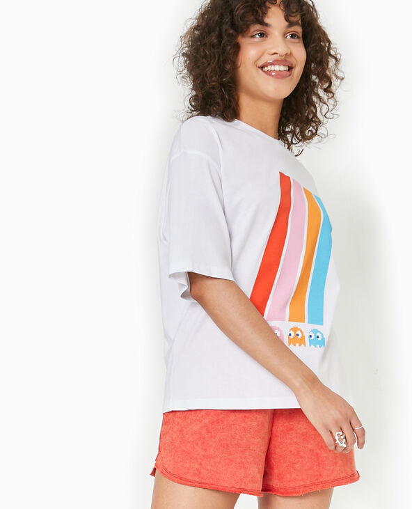 T-shirt oversize licence Pacman blanc - Pimkie