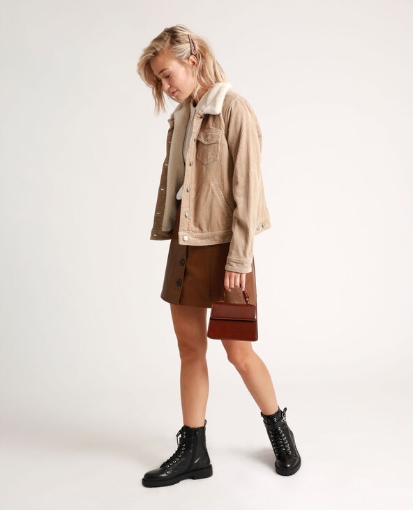 Veste en velours côtelé camel - Pimkie