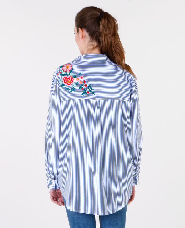Chemise rayée avec broderie blanc - Pimkie