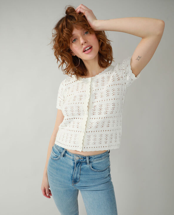 Gilet tricot blanc - Pimkie