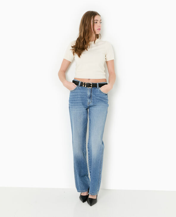 Pull manches courtes en maille fine blanc - Pimkie
