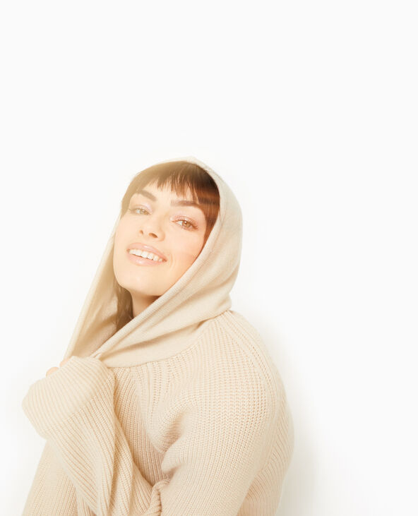 Pull court avec capuche beige - Pimkie