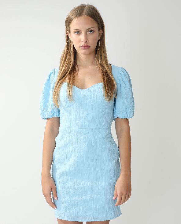 Robe froncée et smockée bleu - Pimkie