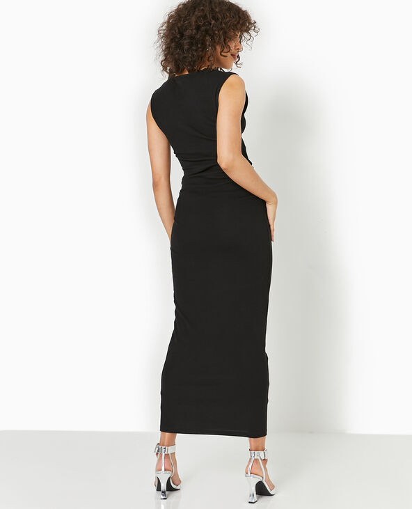 Robe longue sans manches avec fronces noir - Pimkie