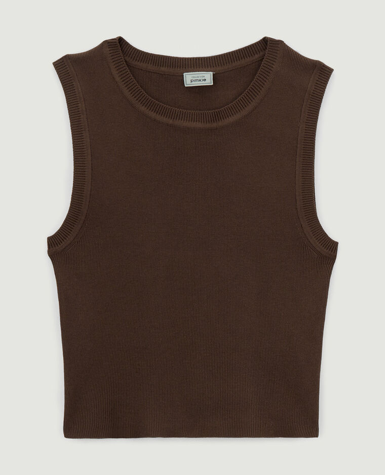 Débardeur court en maille marron - Pimkie