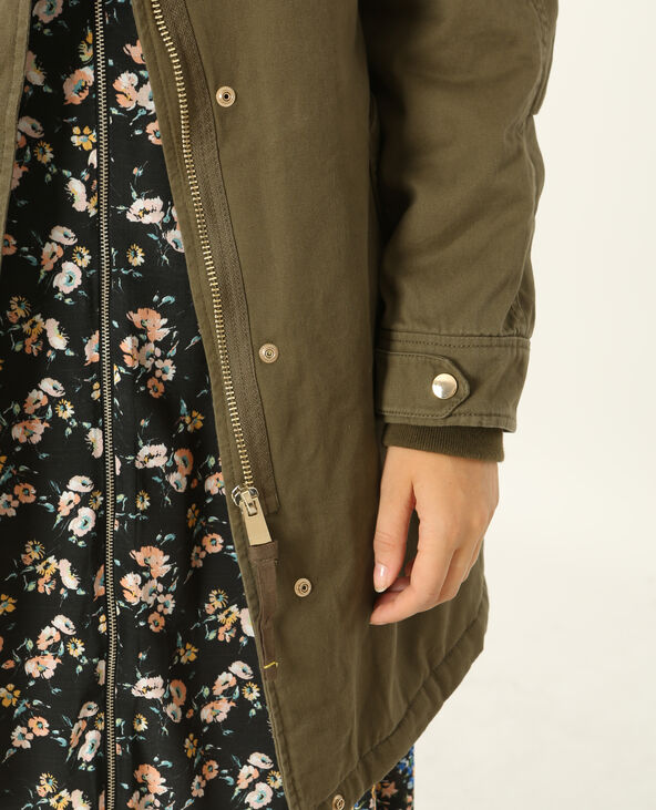 Longue parka à capuche vert kaki - Pimkie