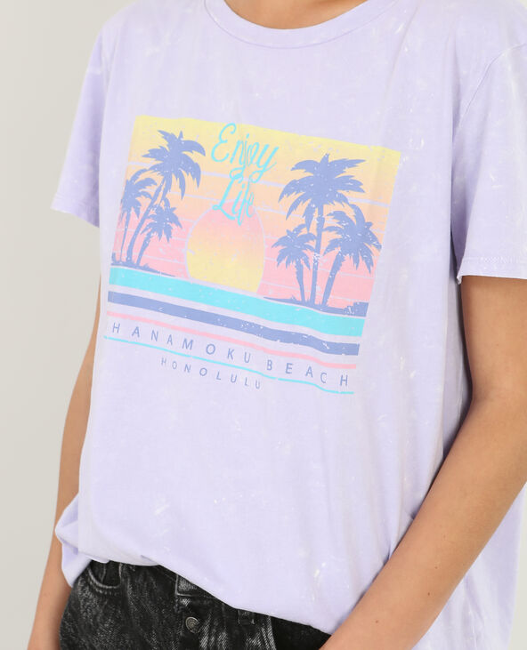 T-shirt imprimé Honolulu lilas - Pimkie