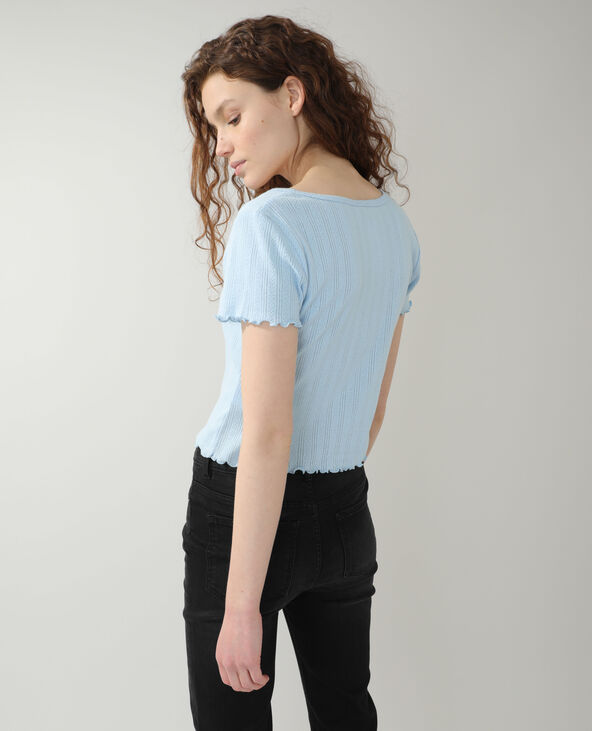 Gilet ajouré bleu clair - Pimkie