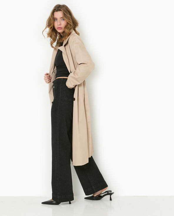 Jean flare taille haute avec poches plaquées noir - Pimkie
