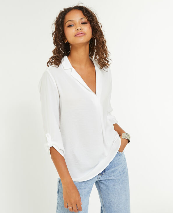 Blouse oversize en tissu fluide blanc - Pimkie