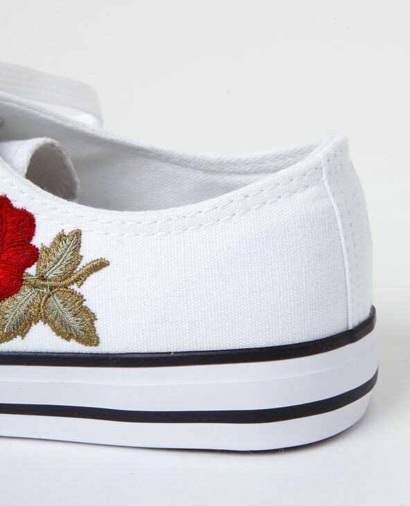Baskets en toile brodées blanc - Pimkie