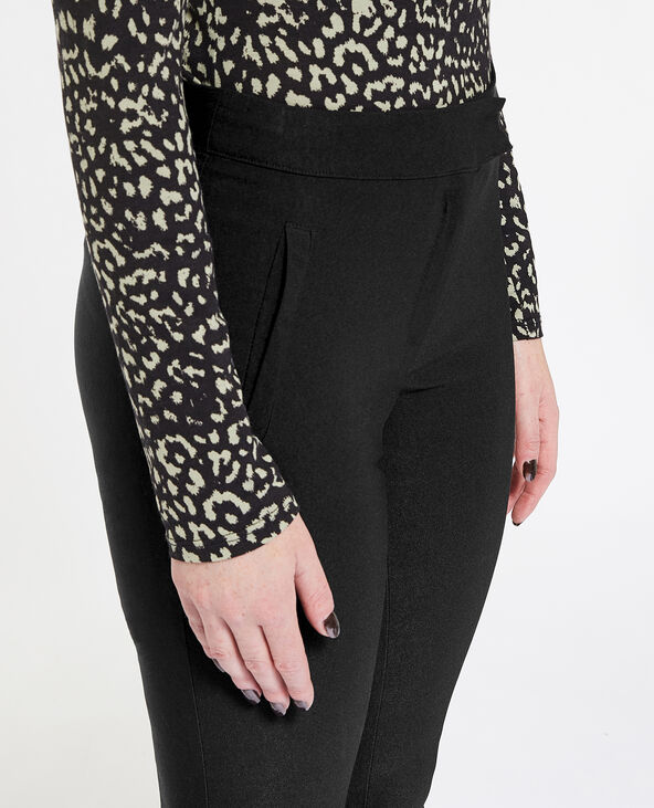Pantalon flare en tissu stretch noir - Pimkie